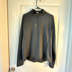 Decathlon Black 1/4 Zip Athletic Cycling Jersey, size Large